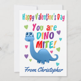 Niedlich Kids Valentinstag Klasse Dinosaurier Feiertagskarte