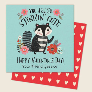 Niedlich Kids Valentinstag Stinkin Niedlich Skunk Mitteilungskarte