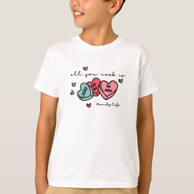 Niedlich Kids Valentinstag T Shirt (Vorderseite)