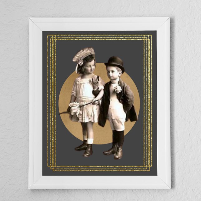 Niedlich Kids Vintages Gerahmtes Foto Poster (Von Creator hochgeladen)