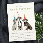 Niedlich Kids Watercolor Pawty Hund Geburtstagspar Einladung<br><div class="desc">Für weitere Anpassungen oder andere passende Artikel kontaktieren Sie mich bitte unter yellowfebstudio@gmail.com</div>