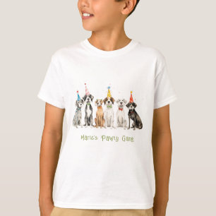 Niedlich Kids Watercolor Pawty Hund Geburtstagspar T-Shirt