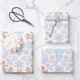 Niedlich Kids Weihnachten Lebkuchenmuster Geschenkpapier Set