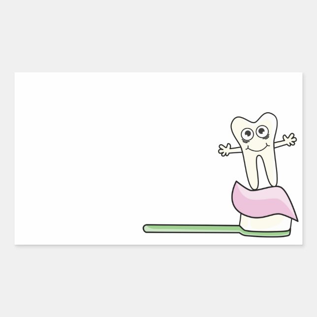 Niedlich Kids-Zahnarzt Rechteckiger Aufkleber (Vorderseite)