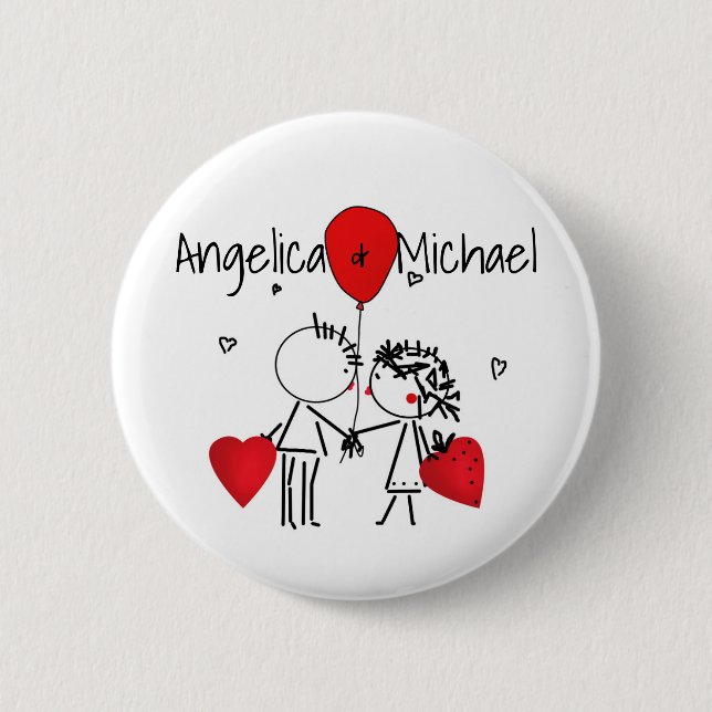 Niedlich, Kiss, Hochzeit Button (Vorderseite)