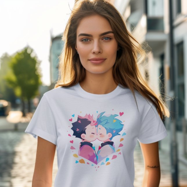 Niedlich Kissing Anime Boys T-Shirt (Von Creator hochgeladen)