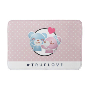 Niedlich Kissing Bears Truelove auf Polka Docks Badematte