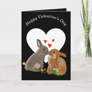 Niedlich Kissing Bunnies Valentines Feiertagskarte