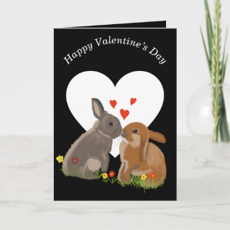 Niedlich Kissing Bunnies Valentines Feiertagskarte