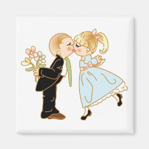 Niedlich Kissing Couple Magnet