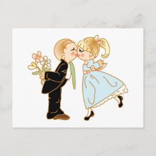 Niedlich Kissing Couple Postkarte