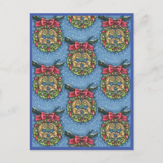 NIEDLICH KISSING SQUIRRELS UNTER MISTLETOE, ABER S POSTKARTE (Vorderseite)