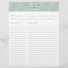 Niedlich Kitchen Monogram Aquamarin Floral Botanis