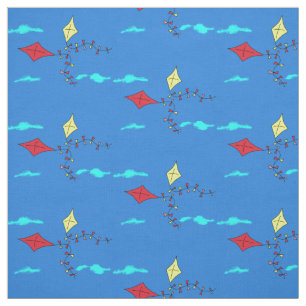 Niedlich Kite Blue Kids Pattern Stoff