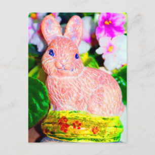 Niedlich Kitschy Bunny Rabbit Postkarte