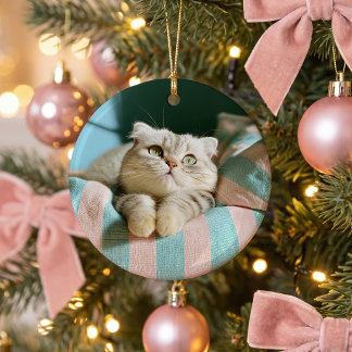 Niedlich Kitten 2 Foto Runde Keramik Ornament