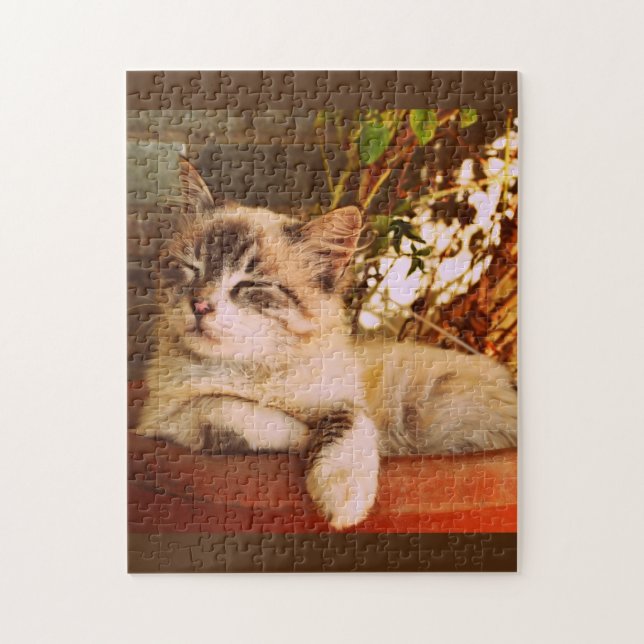 Niedlich Kitten Asleep Puzzle (Vertikal)