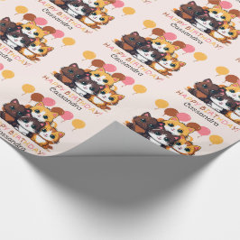 Niedlich Kitten Balloon Name Kindergeburtstag Geschenkpapier