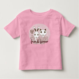 Niedlich Kitten Bunny Animal Best Friends Pink Gir Kleinkind T-shirt