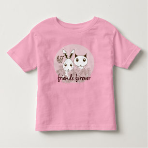 Niedlich Kitten Bunny Animal Best Friends Pink Gir Kleinkind T-shirt