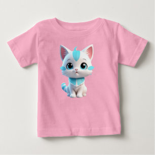 Niedlich Kitten Cartoon 3D Design-38063 Baby T-shirt
