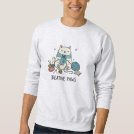 Niedlich Kitten Cartoon Line Katzenliebhaber Illus Sweatshirt