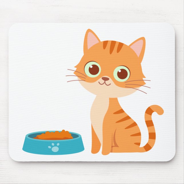 Niedlich Kitten Cartoon Orange Tabby Cat Mousepad (Vorne)