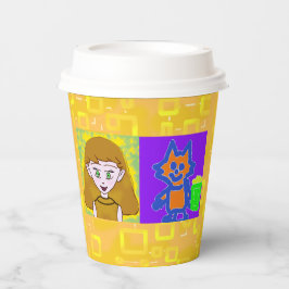 Niedlich Kitten Cartoon Pappbecher