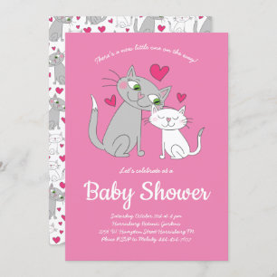 Niedlich Kitten Cat Baby Dusche Mama und Baby Einladung