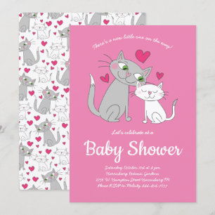 Niedlich Kitten Cat Baby Showmama und Baby Einladung