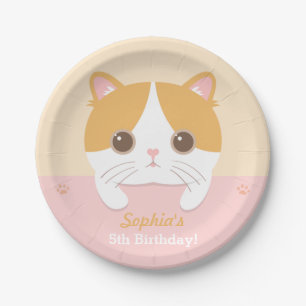 Niedlich Kitten Cat Birthday Party Paper Teller