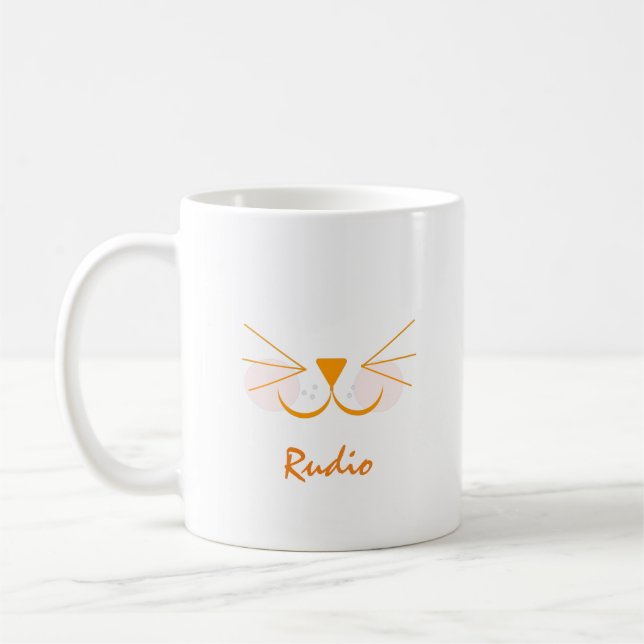 Niedlich Kitten Cat Face Pet Foto Name Kaffeetasse (Links)