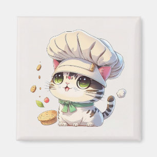 Niedlich Kitten Cat Koch Illustration Magnet