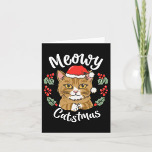 Niedlich Kitten Cat Weihnachtsmannmütze Meowy Catm Karte