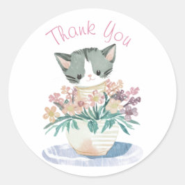 Niedlich Kitten | Daughters Birthday Danke Runder Aufkleber