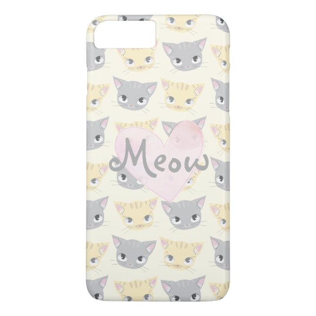 Niedlich Kitten Face Pattern Meow Case (Rückseite)