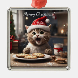 Niedlich Kitten Funny Santa Cat Weihnachten Ornament Aus Metall