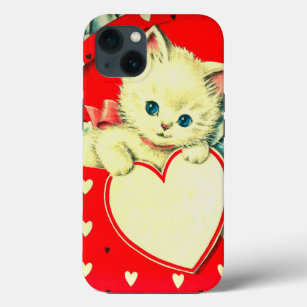Niedlich Kitten Herz Vintag Katzenuntergang Retro  Case-Mate iPhone Hülle