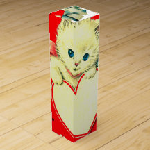 Niedlich Kitten Herz Vintag Katzenuntergang Retro