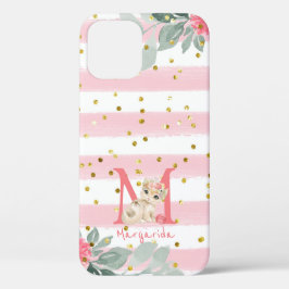Niedlich Kitten Illustration Sweet Monogram Case M
