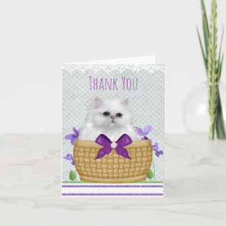 Niedlich Kitten in Basket Danke Karte