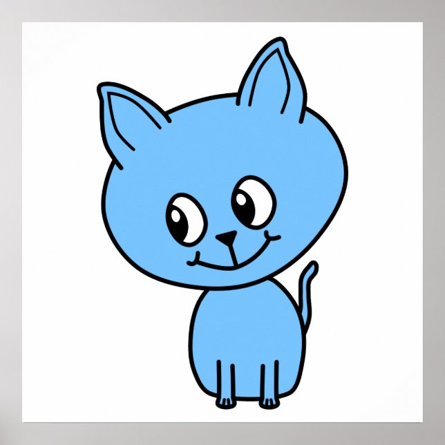 Niedlich Kitten, in Blau. Poster (Vorne)