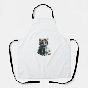 Niedlich Kitten in Ghost-Kostüm - Halloween-Kugel Schürze