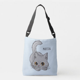 Niedlich Kitten individuelle Name & Farbtaschen Tragetaschen Mit Langen Trägern