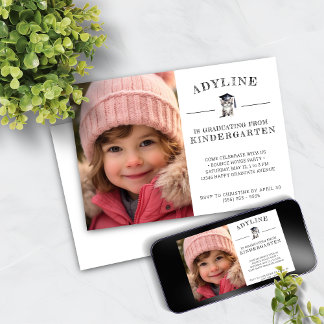 Niedlich Kitten Kindergarten Abschluss Einladung