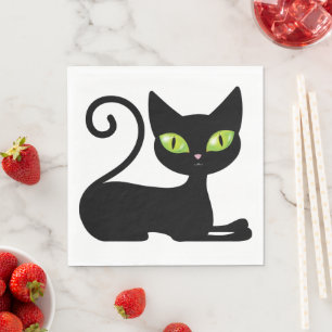 Niedlich Kitten Kitten Halloween Black Cat Napkins Serviette