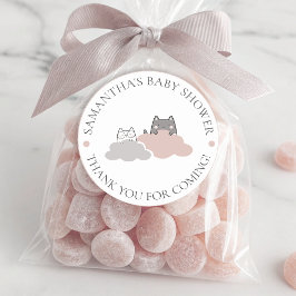 Niedlich Kitten Modern Pattern Babydusche Runder Aufkleber