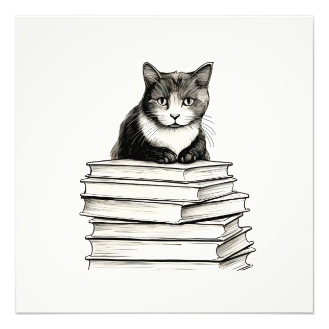 Niedlich Kitten on Books Fotodruck (Vorne)