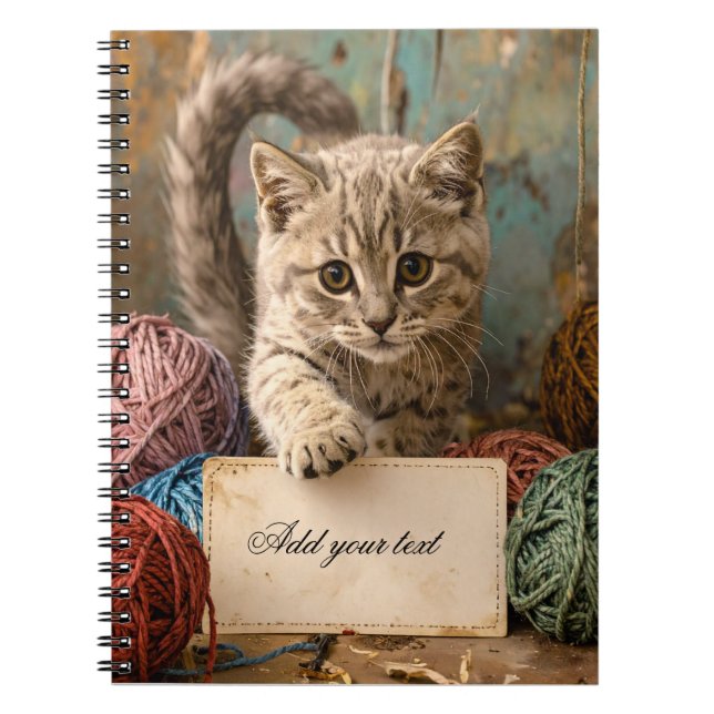 Niedlich Kitten Personalisiert Kids Notebook - Pas Notizblock (Vorderseite)