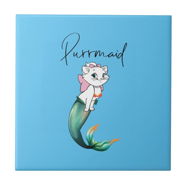 Niedlich Kitten Purrmaid - Fun Mermaid Cat Design Fliese (Vorderseite)